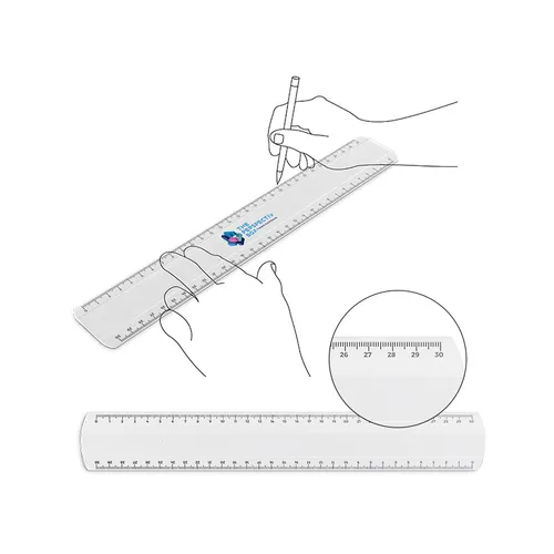 Règle plastique personnalisée (san) transparente 30 cm