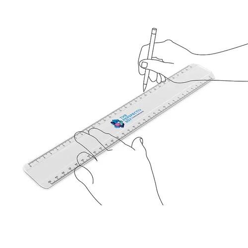 Règle plastique personnalisée (san) transparente 30 cm