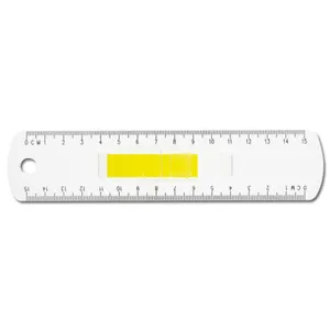 Règle transparente personnalisée 15 cm avec marque page | Jaune 04