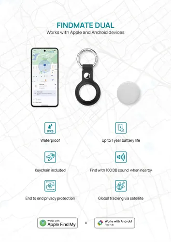 Retrouve-clés en plastique recyclé RCS Findmate Dual - XD Collection