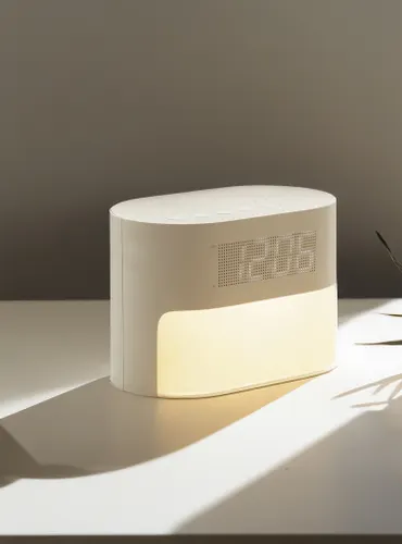 Réveil à bruit blanc en plastique recyclé RCS LumaRise - XD Collection