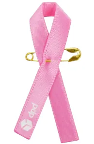 Ruban satin Octobre Rose avec épingle dorée