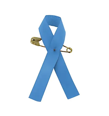 Ruban satin bleu Movember avec épingle