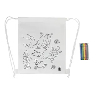 Sac à cordon de coloriage RPET, animaux - Zocolo