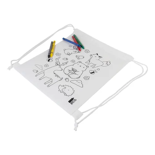 Sac à cordon de coloriage RPET, animaux - Zocolo