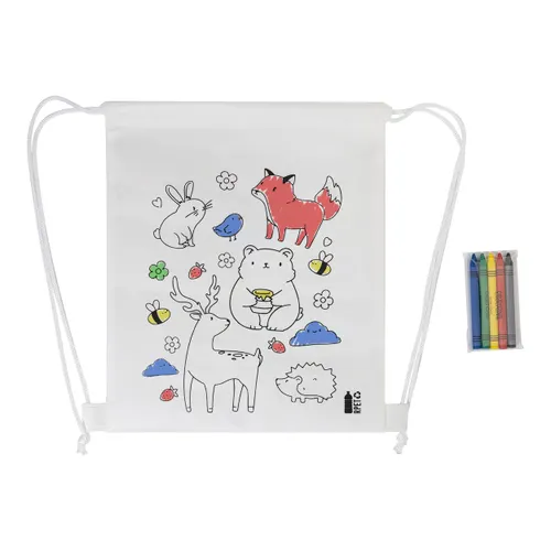 Sac à cordon de coloriage RPET, animaux - Zocolo