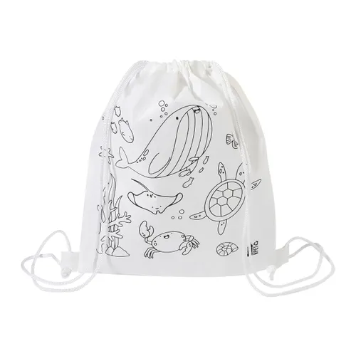 Sac à cordon de coloriage RPET, animaux - Zocolo