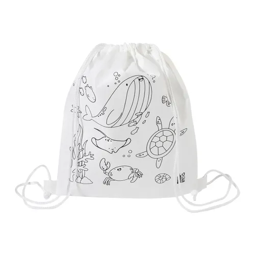 Sac à cordon de coloriage RPET, animaux - Zocolo