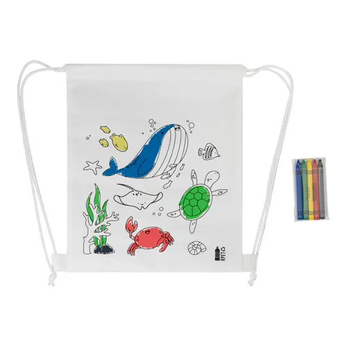 Sac à cordon de coloriage RPET, animaux - Zocolo