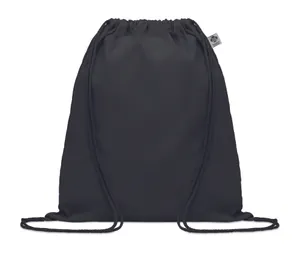 Sac à cordon en coton organique personnalisable - Yuki Colour | Black