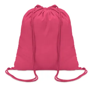 Sac à cordon en coton personnalisé - Colored | Fuchsia