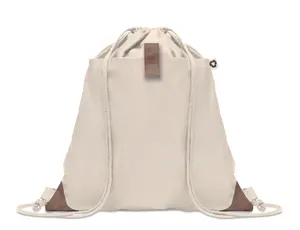 Sac à cordon en coton recyclé Personnalisable - Panda Bag | Beige