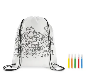 Sac à cordon non tissé personnalisable - Carrydraw | White