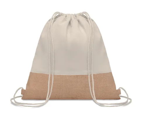 Sac à cordon personnalisable avec détails jute - India