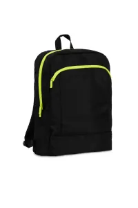 Sac à dos avec grand compartiment principal à fermeture par zip et grande poche avant avec zip - UCLA 16L | Noir  /  jaune fluo