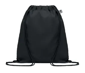 Sac à dos cordelettes en coton bio -  YUKI COLOUR | Noir 2