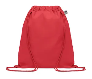 Sac à dos cordelettes en coton bio -  YUKI COLOUR | Rouge 2