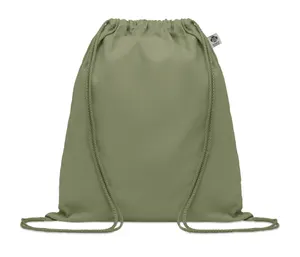 Sac à dos cordelettes en coton bio -  YUKI COLOUR | Vert