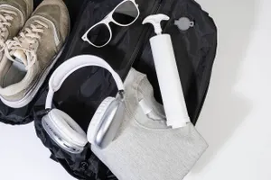 Sac à dos de cabine à compression en RPET - VacuFly | Bleu Foncé