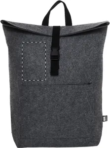 Sac à dos en feutrine RPET personnalisé - Refelt Roll | Gris Foncé