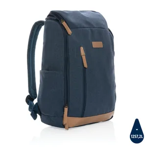 Sac à dos ordinateur Impact AWARE™ personnalisable en toile 16oz recyclé - XD Collection | Bleu