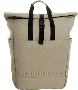 Sac à dos publicitaire en toile recyclée - Rebyss Roll | Naturelle