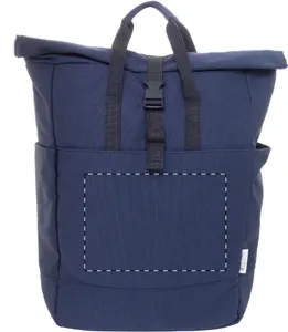 Sac à dos publicitaire en toile recyclée - Rebyss Roll | Bleu Foncé