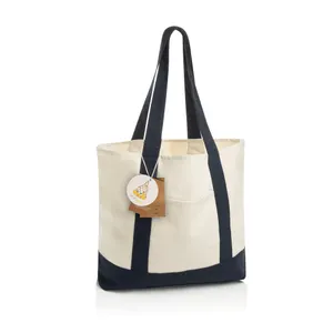 Sac cabas 350gsm en coton recyclé AWARE™ SHOP LOCAL - XD Xclusive | Bleu marine