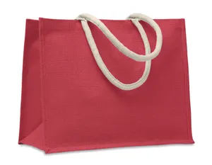 Sac de plage / shopping en jute personnalisé - Aura | Red