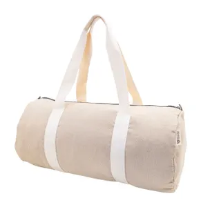Sac de sport personnalisé en canvas recyclé - Rekan Duff | Naturelle