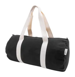 Sac de sport personnalisé en canvas recyclé - Rekan Duff | Noir