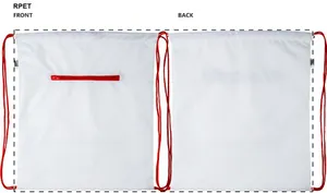 Sac piscine personnalisé - CreaDraw Zip RPET | Rouge / Blanc