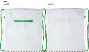 Sac piscine personnalisé - CreaDraw Zip RPET | Vert / Blanc