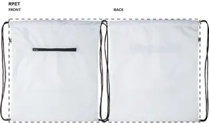 Sac piscine personnalisé - CreaDraw Zip RPET | Noir / Blanc