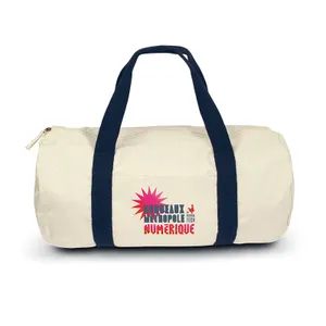 Sac polochon personnalisé en coton | Bleu 25_New