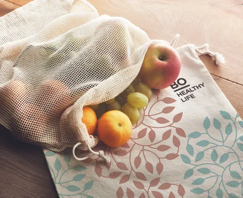 Sac réutilisable filet coton personnalisable - Veggie