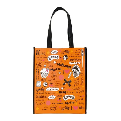 Sac shopping publicitaire en non-tisse lamine avec decor imprime