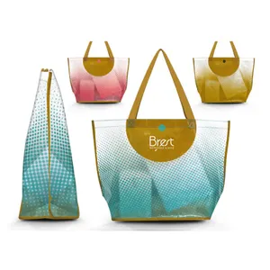 Sac shopping publicitaire en polyethylene tisse lamine