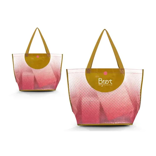 Sac shopping publicitaire en polyethylene tisse lamine