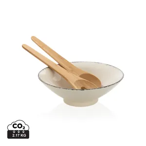 Saladier publicitaire avec couvert à salade en bambou Ukiyo - Ukiyo