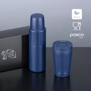 Scandic set : mug pour café et thermos | Bleu marine