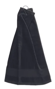 Serviette publicitaire de golf en coton avec sublimation - Hitowgo | Black