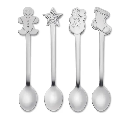 Set 4 cuillères à thé de Noël personnalisées - Chip Set