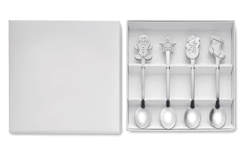 Set 4 cuillères à thé de Noël personnalisées - Chip Set
