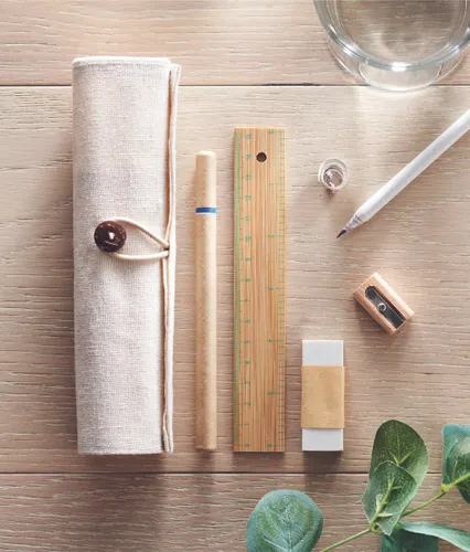 Set d'écriture publicitaire, pochette en coton - Ecoset