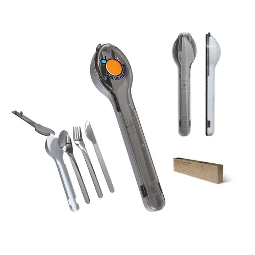 Set de 3 couverts en inox personnalisés dans boitier rigide