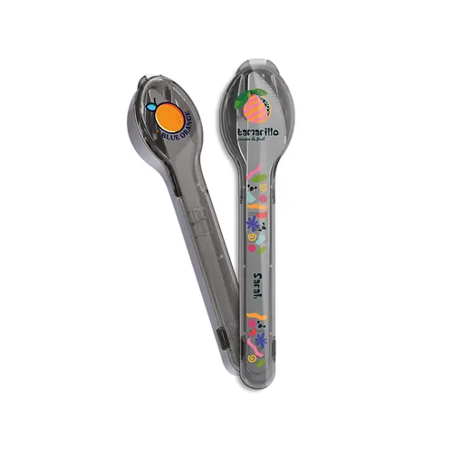 Set de 3 couverts en inox personnalisés dans boitier rigide