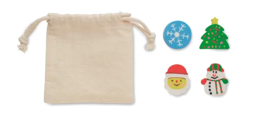 Set de 4 gommes de Noël personnalisables - Rubbies