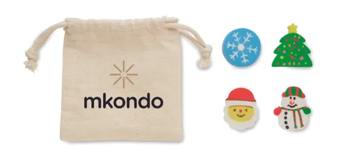 Set de 4 gommes de Noël personnalisables - Rubbies