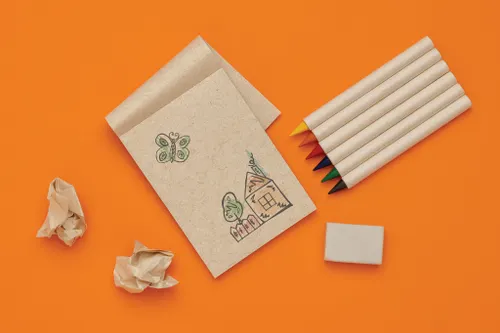 Set de 6 crayons de couleur personnalisés avec carnet GRS Infinity Micki - XD Collection